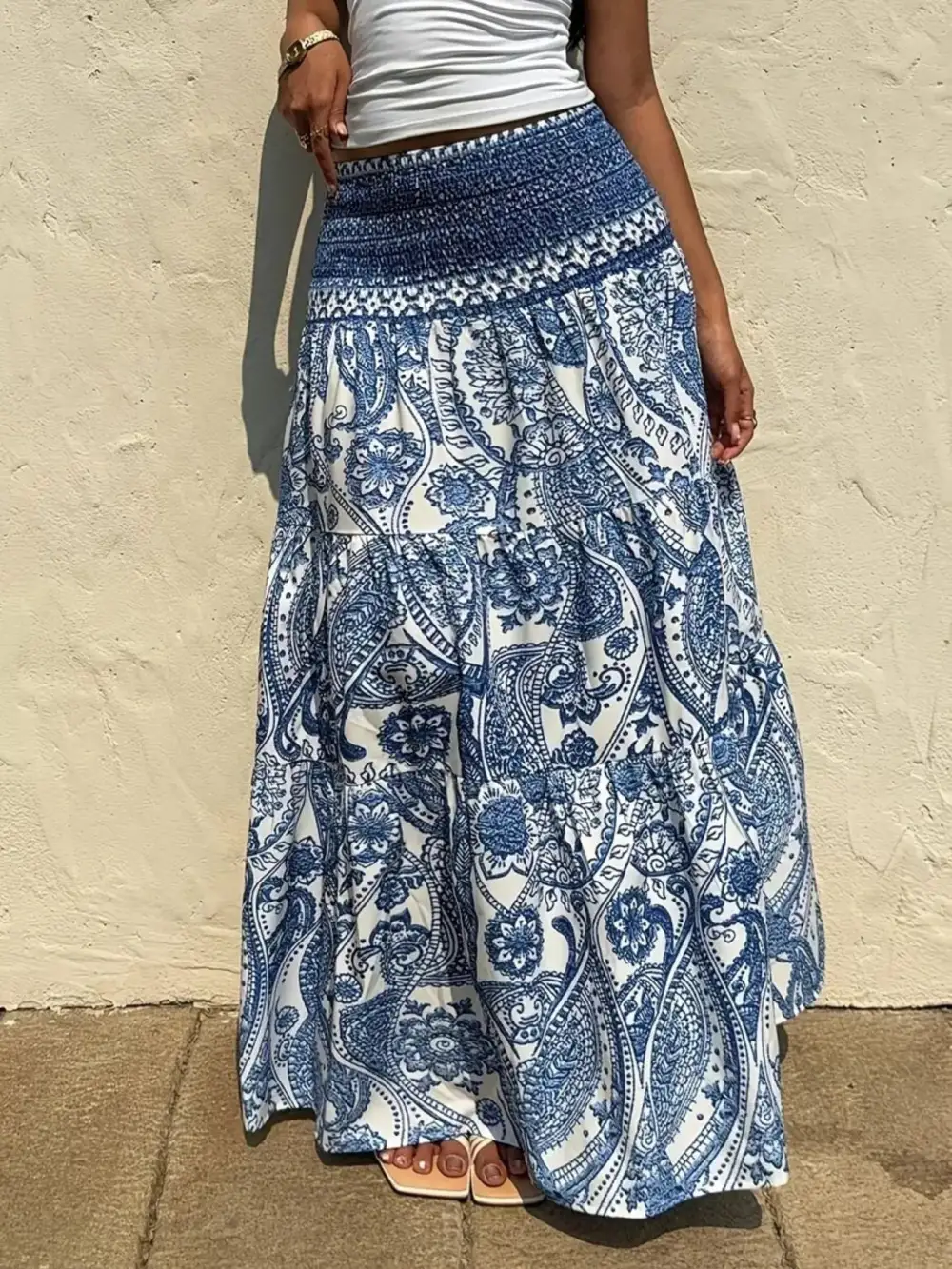 Paisley Print Maxi Skirt