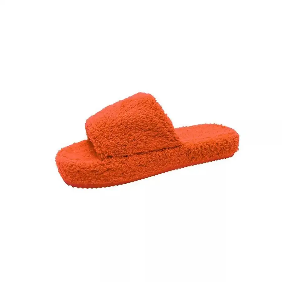 Textured Open Toe Platform Slippers