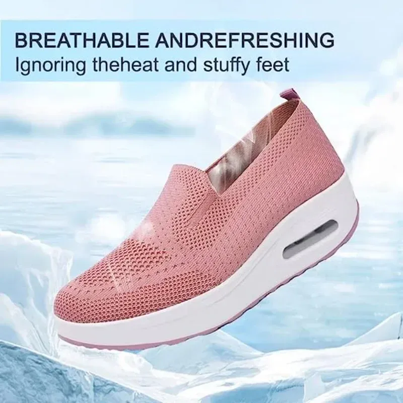 Air Cushion Slip-On Walking Shoes Platform Mesh Sneaker Sandals