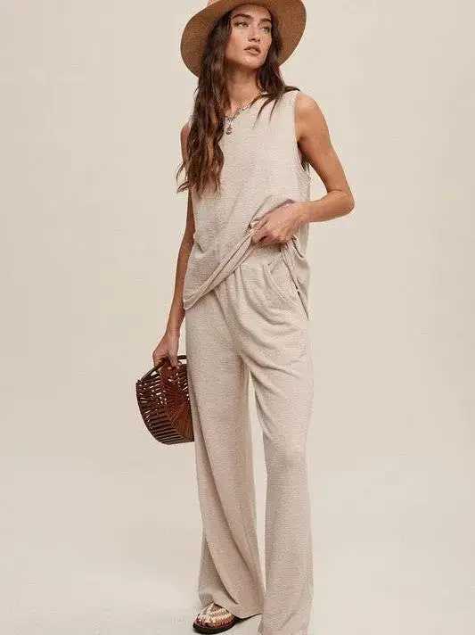 Living Softly, Dreaming Big Soft Knit Tank and Sweat Pant Set