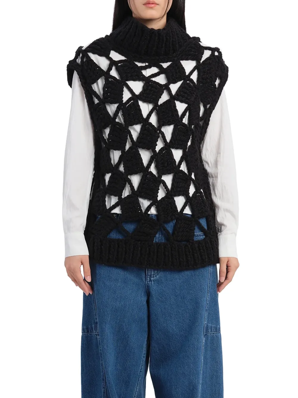 Mixed Media Chunky Crochet Vest