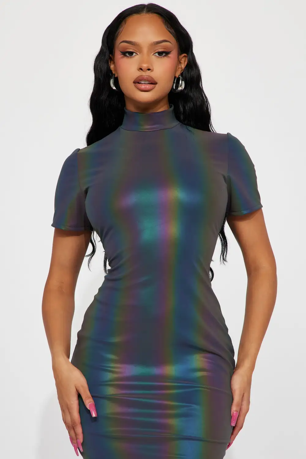 Irresistible Reflective Maxi Dress - Charcoal