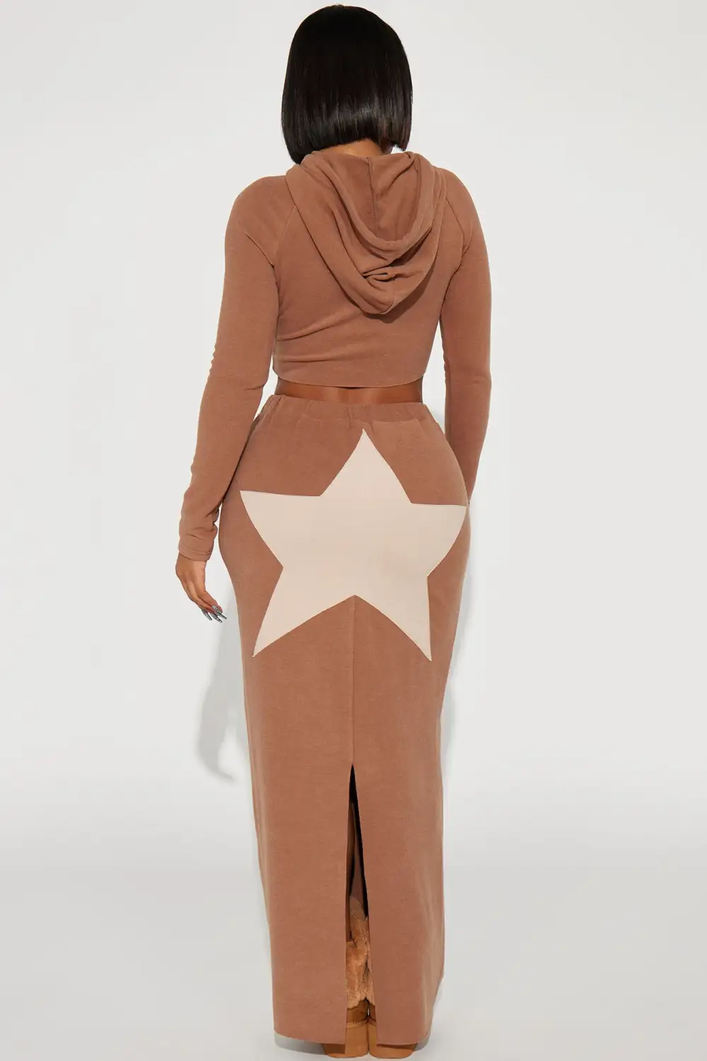 Radiant Star Fleece Skirt Set - Mocha