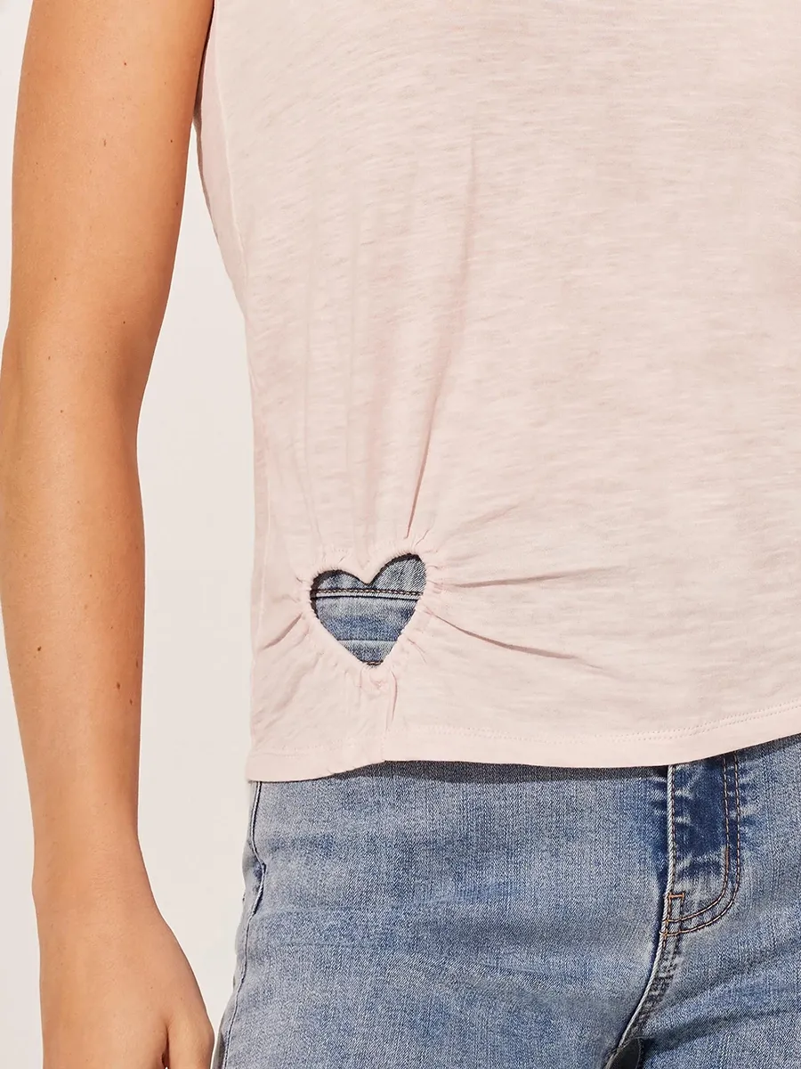 Cotton Round Neck Heart Hollow Vest