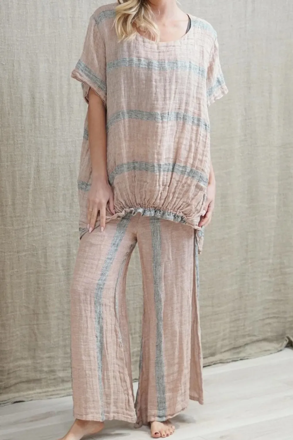 Alessa Wide Leg Pants Stripe