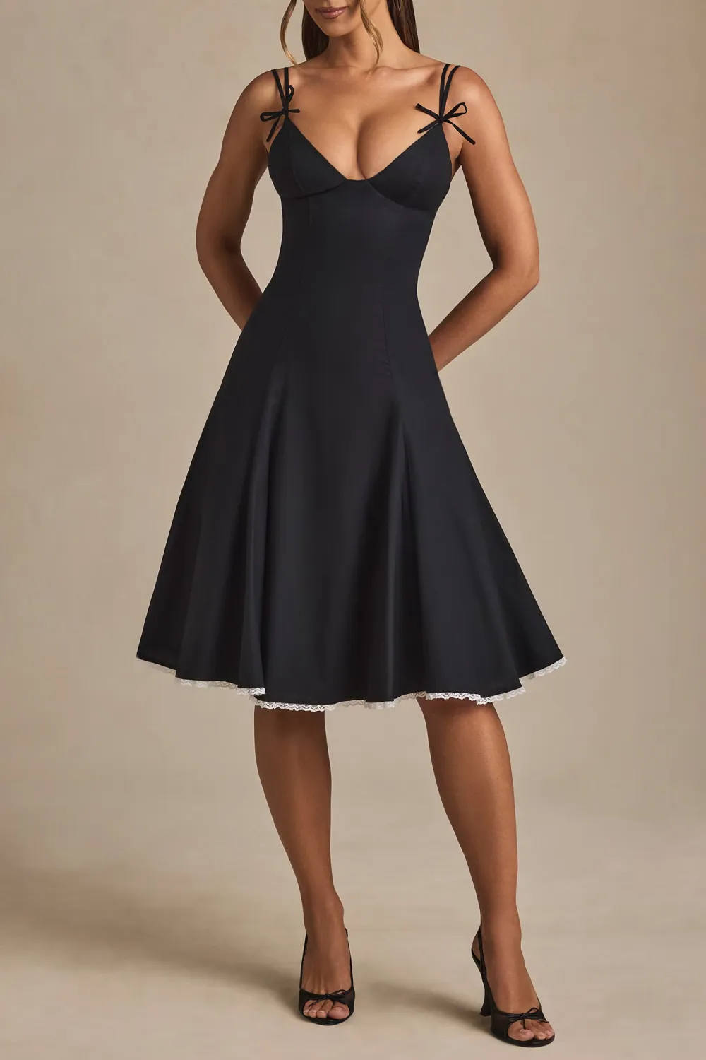 Pure Cotton Breathable Girly Bowknot Ladies Dress