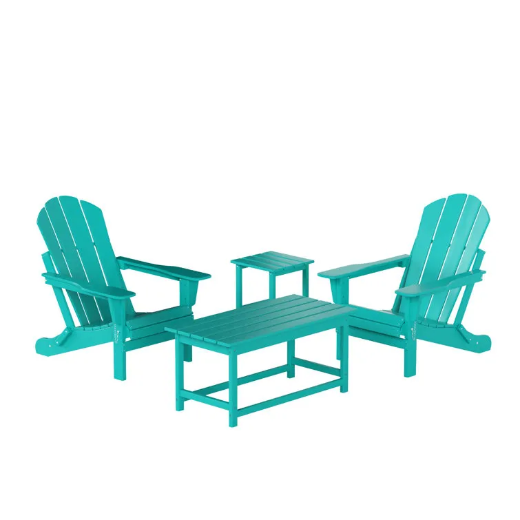 Kirkham Plastic Folding Adirondack Chair with Table