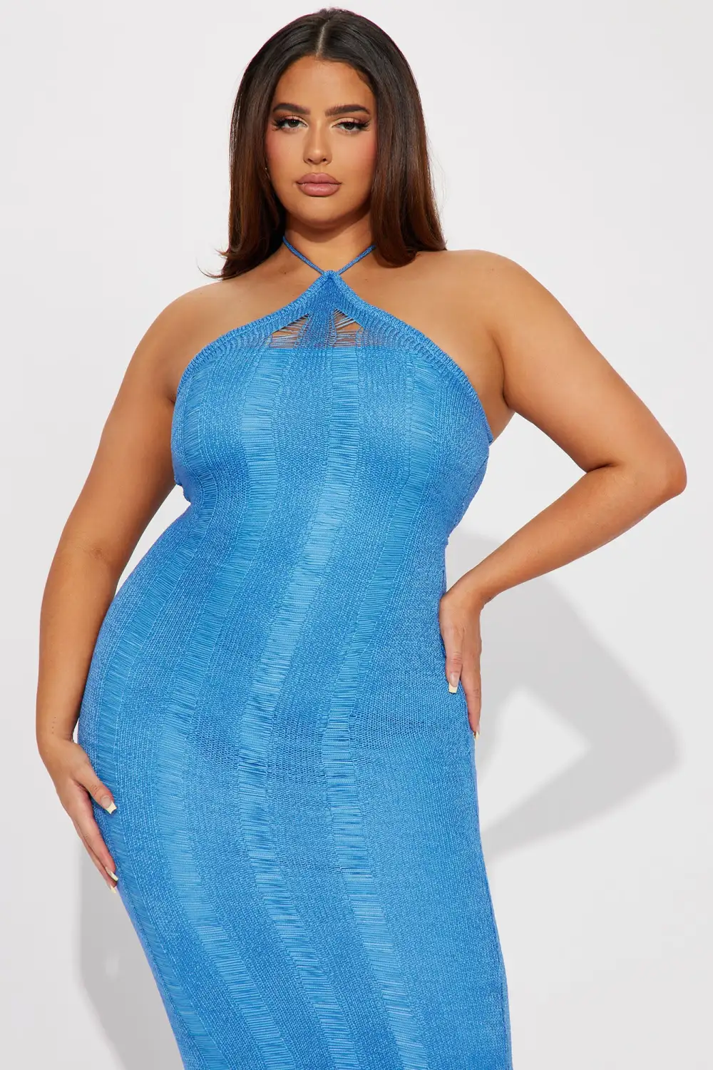 Demi Crochet Maxi Dress - Blue