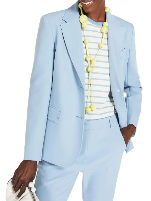 Single Breasted Stretch Canvas Blazer