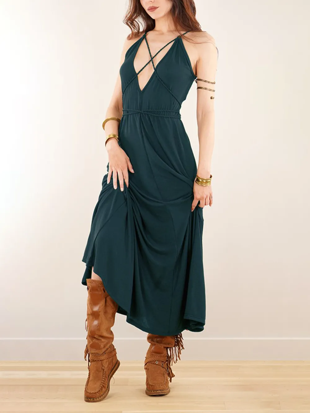 Loose And Reversible Strappy Long Dress