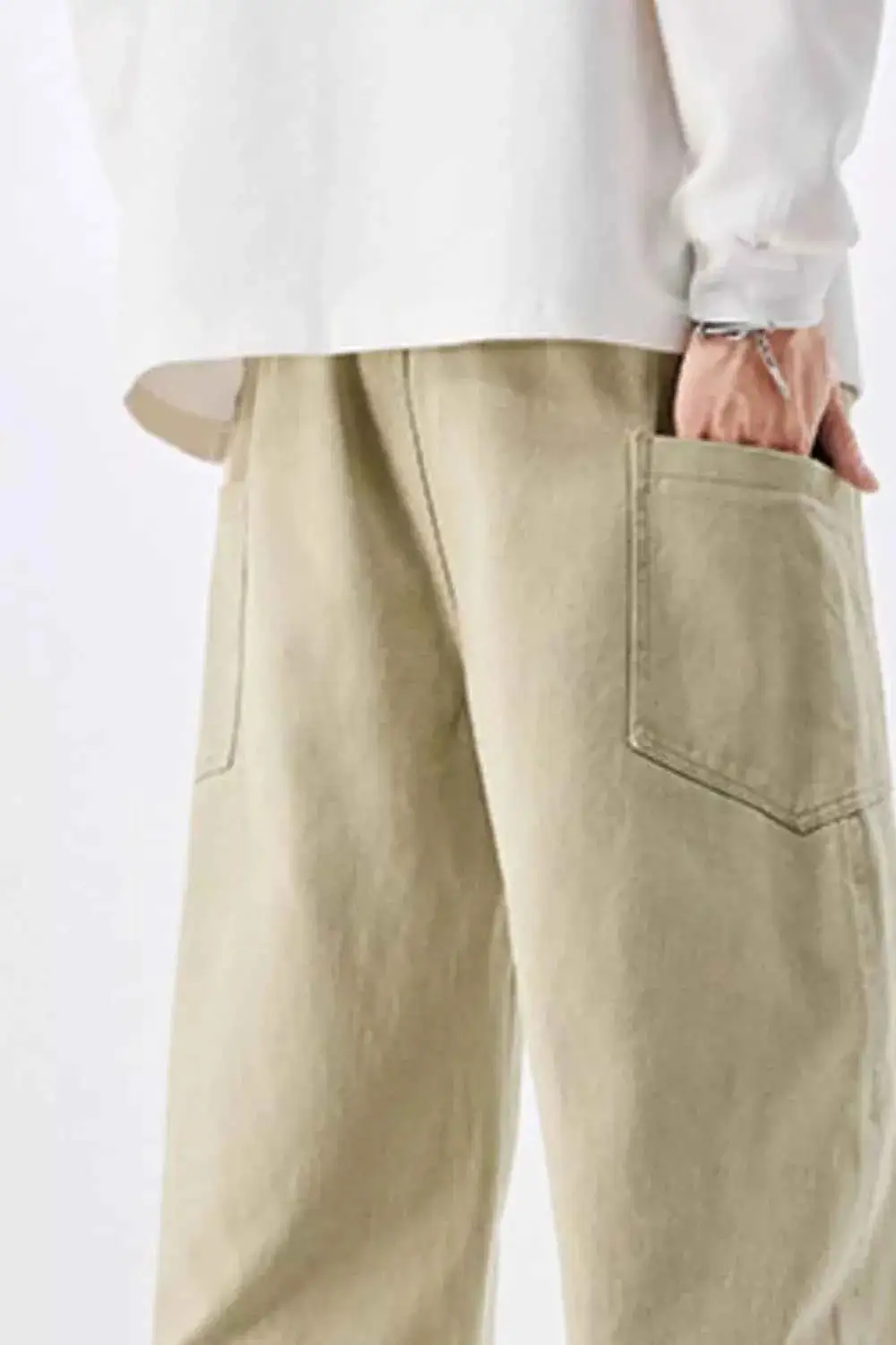Loose Fit Drawstring Waist Jeans