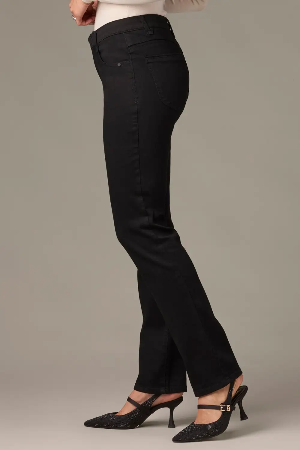 Petite Mid Rise Straight Leg Jeans