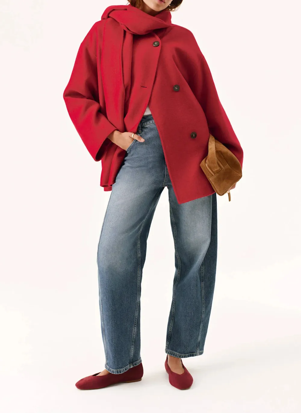 Casual Style Finished Scarf Coat