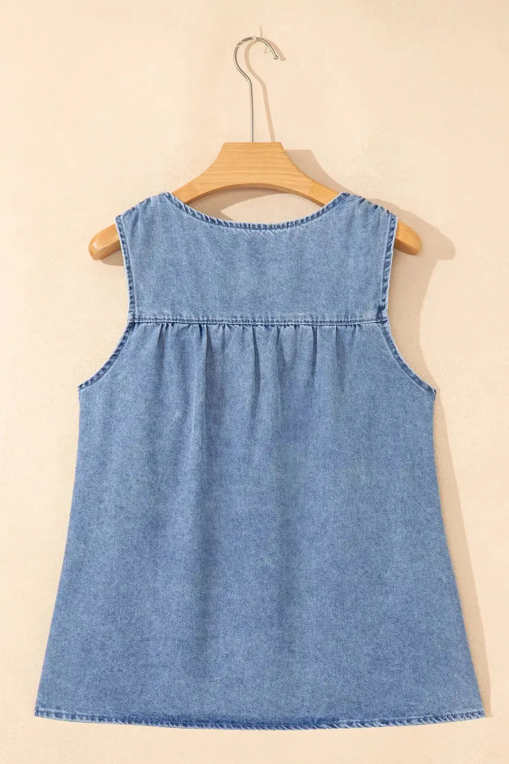 Pleated Patchwork Sleeveless Top