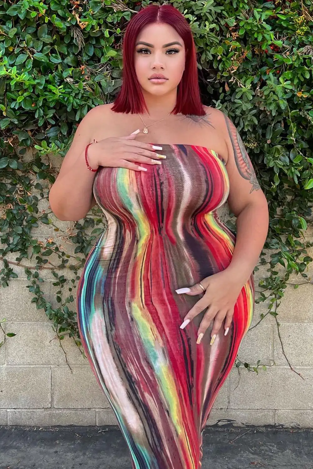 Work Of Art Dress - Red/Multi
