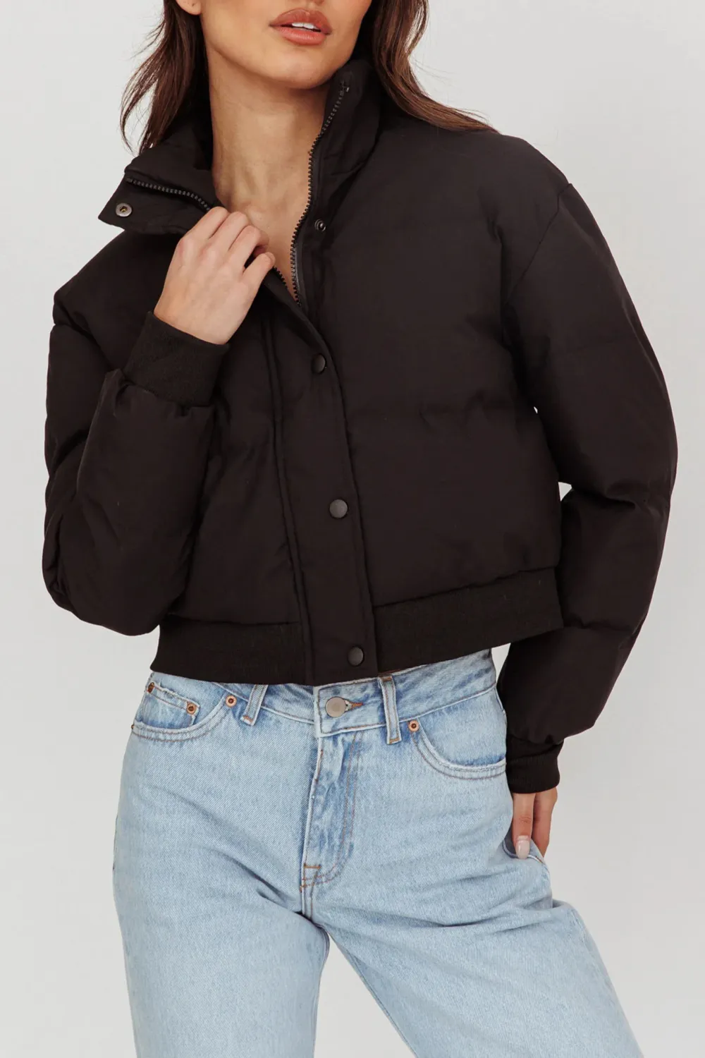 Slim Fit Solid Color Women's Warm Jacket