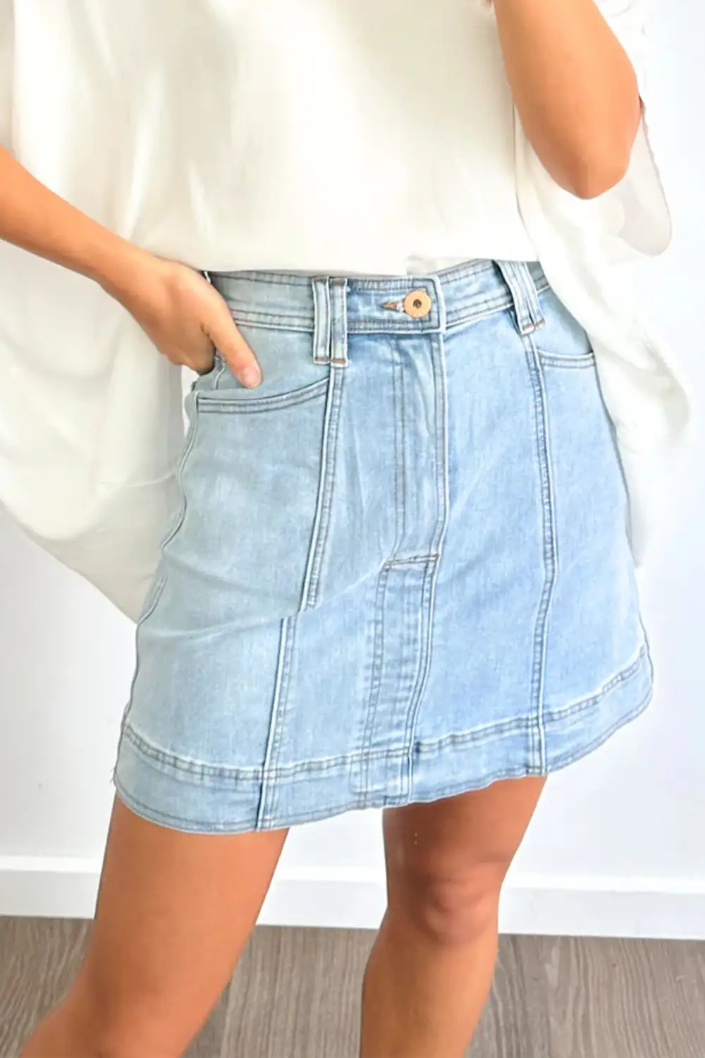 A-Line Pocketed Mini Skirt