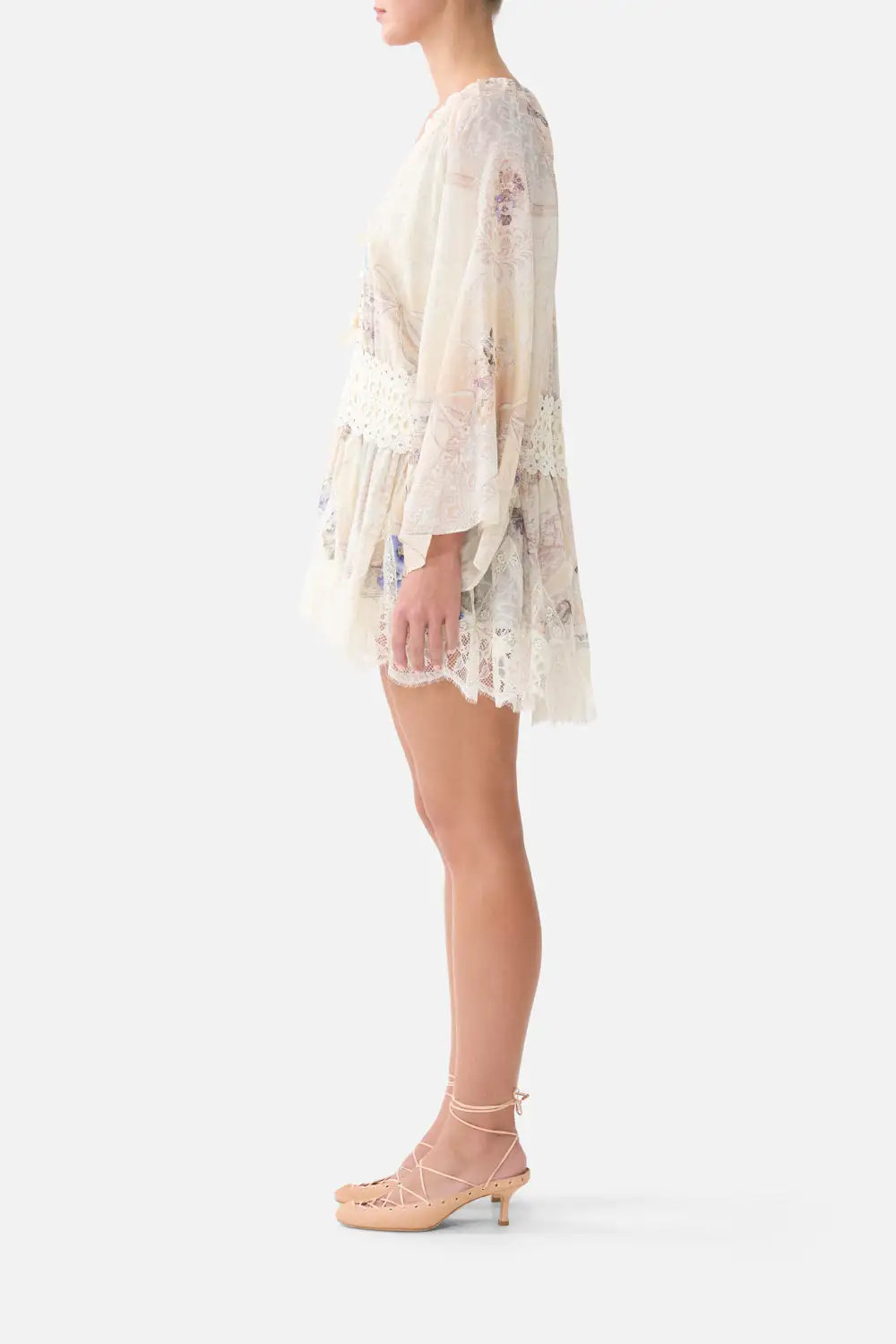 Relaxed Short Dress with Dropped Waist