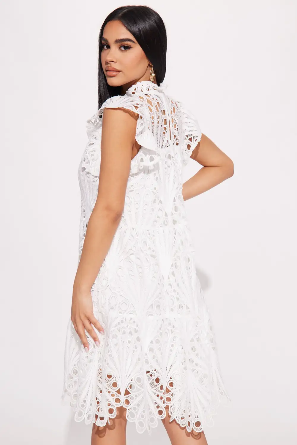 Something Special Lace Mini Dress - White