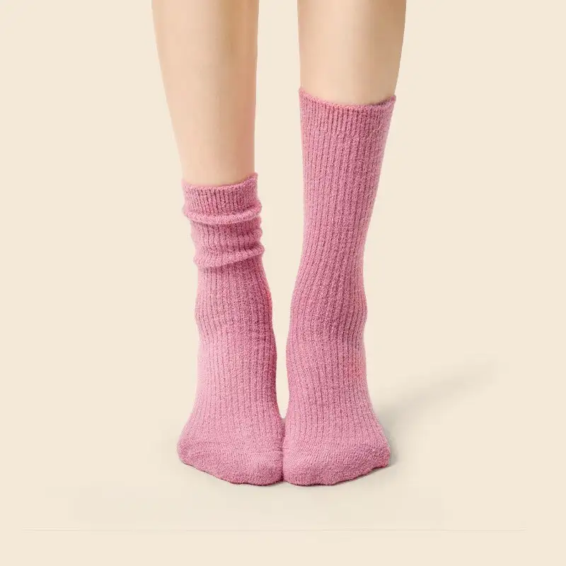 Cozy Heathered Wool Blend Crew Socks