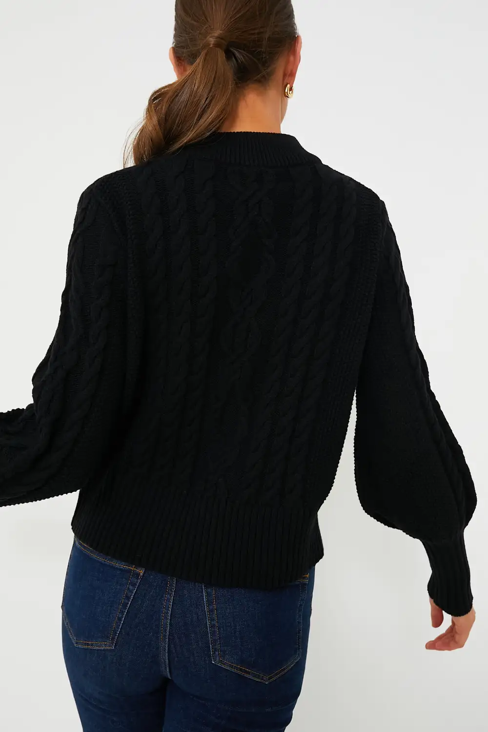 Black Cotton Colette Cardigan