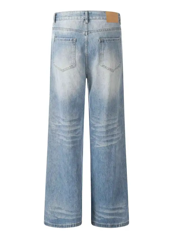 Wide Leg Wash Jeans
