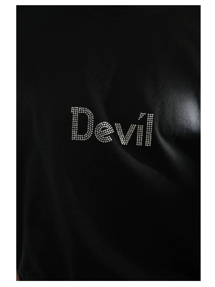 Devil Text Oversized T-Shirt