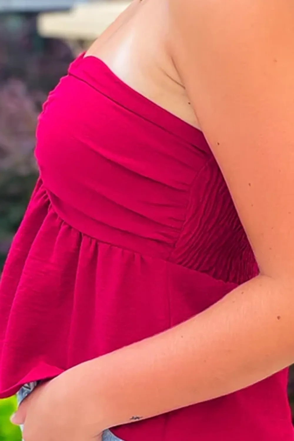 Holiday-Inspired Red Top With Unique Design