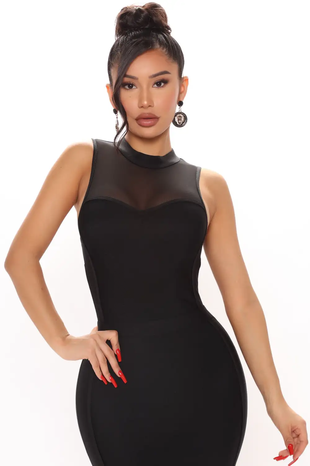 On A Special Occasion Bandage Midi Dress - Black