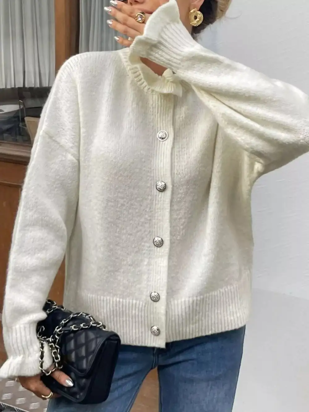 Everyday Button Down Long Sleeve Cardigan