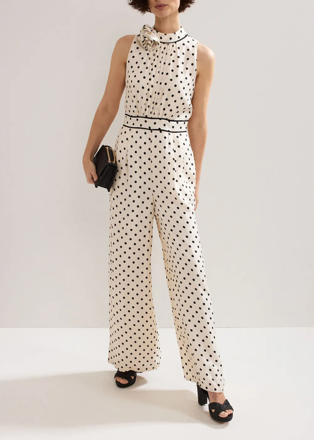 French Romantic Polka Dot Women's Jumpsuit