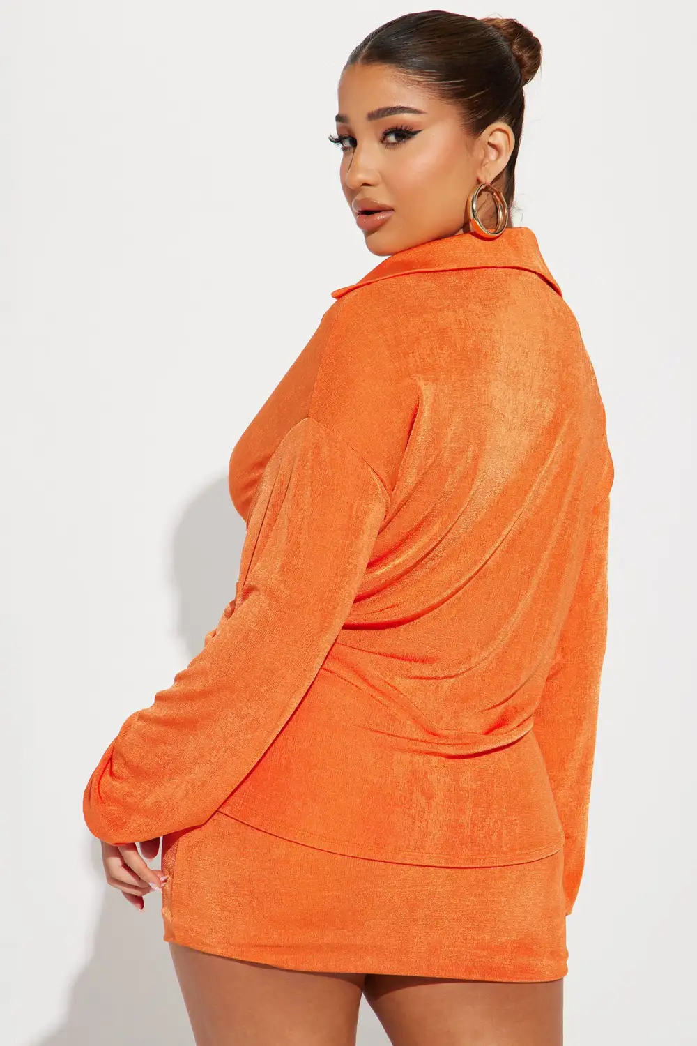 Give Me A Call Skirt Set - Orange