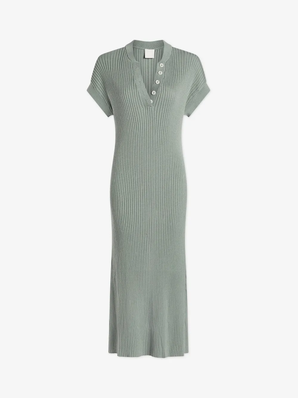 V-Neck Knit Midi Dress