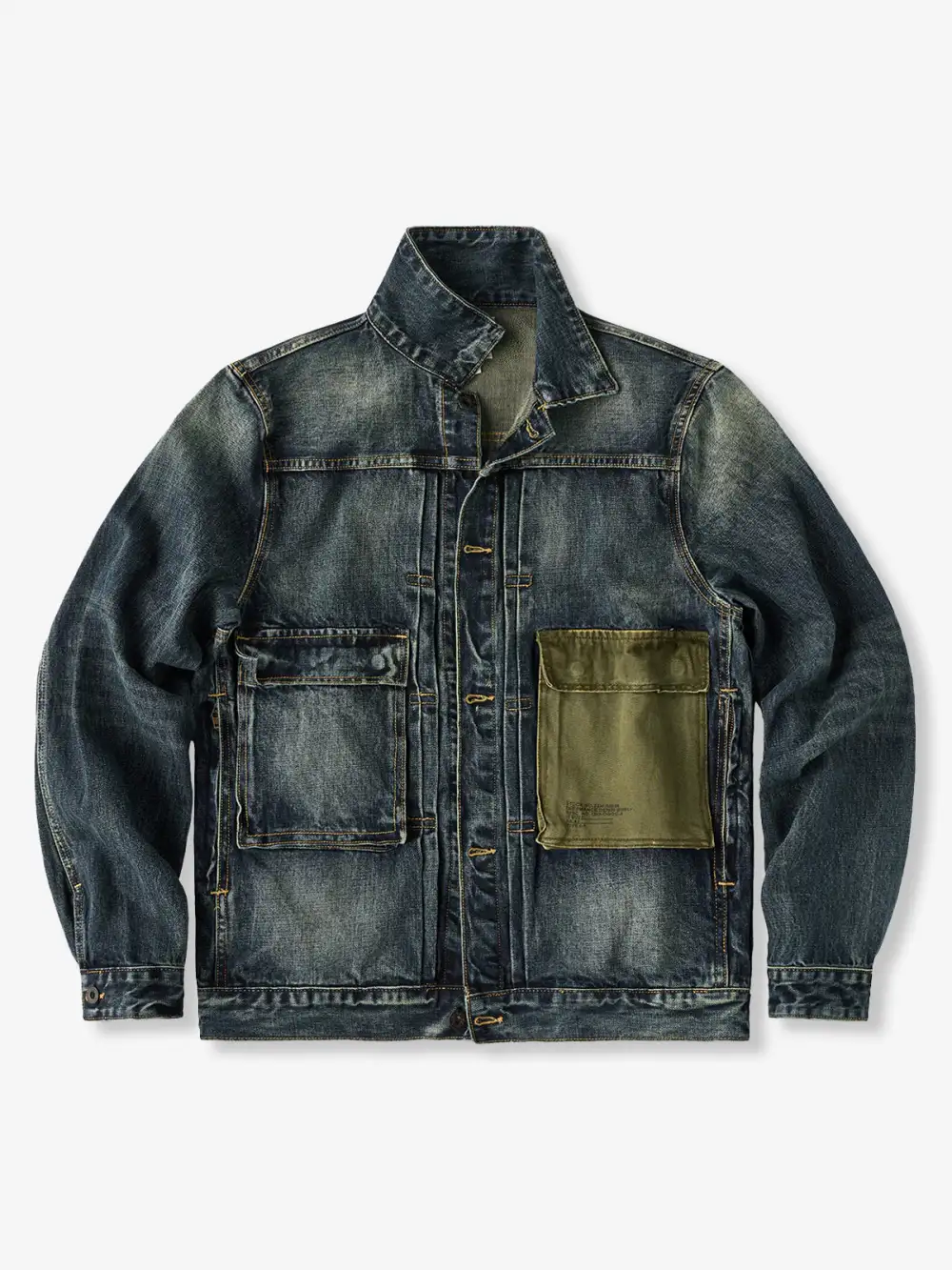 Men'S Denim Pocketed Casual Jacket
