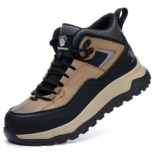 Men's Orthopedic Protective Hiking/Work Boots—Waterproof, Slip-Resistant, Impact-Resistant, Puncture-Proof—Wide Toe Box, Arch Support, Ankle Support