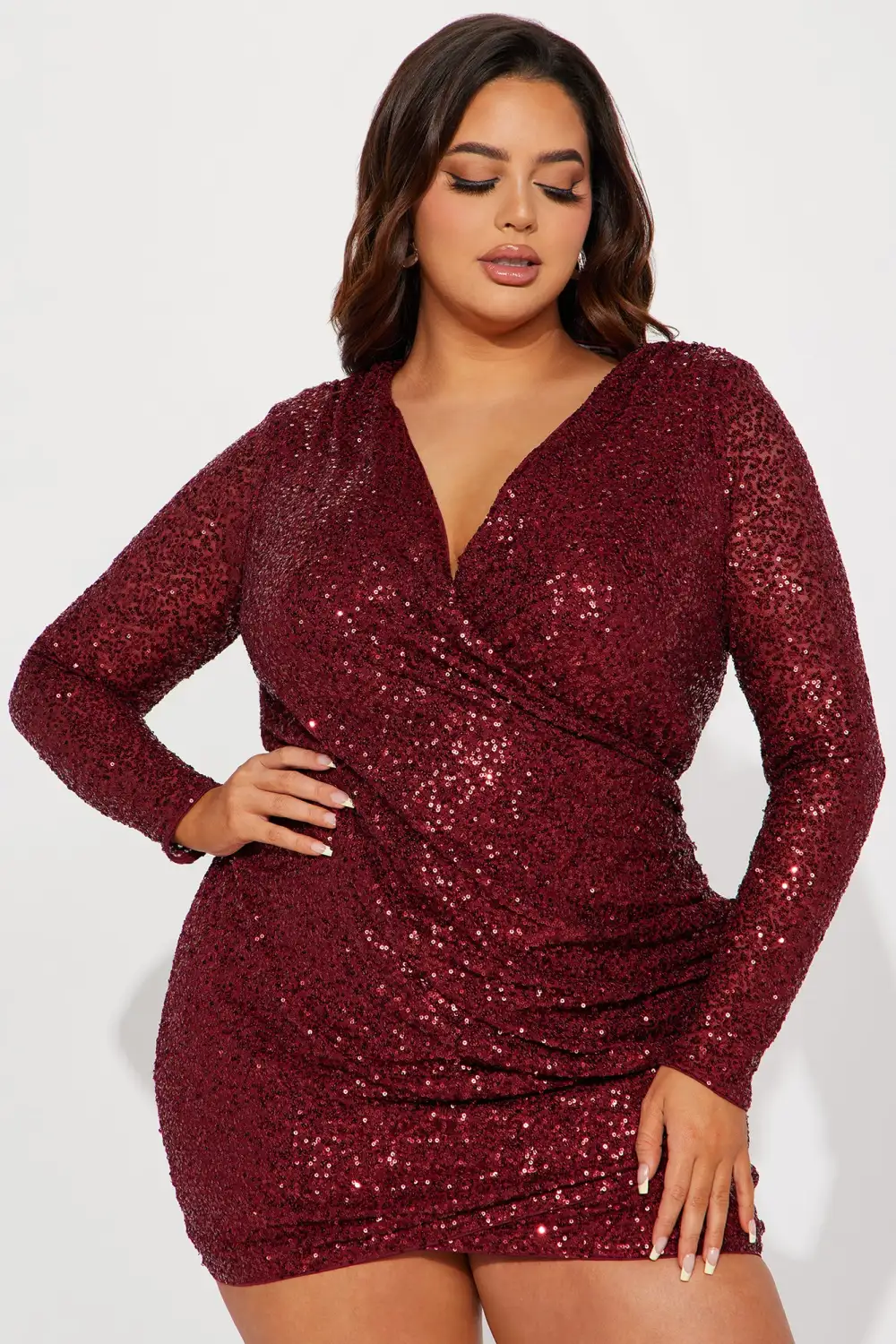 Sadie Sequin Mini Dress - Red