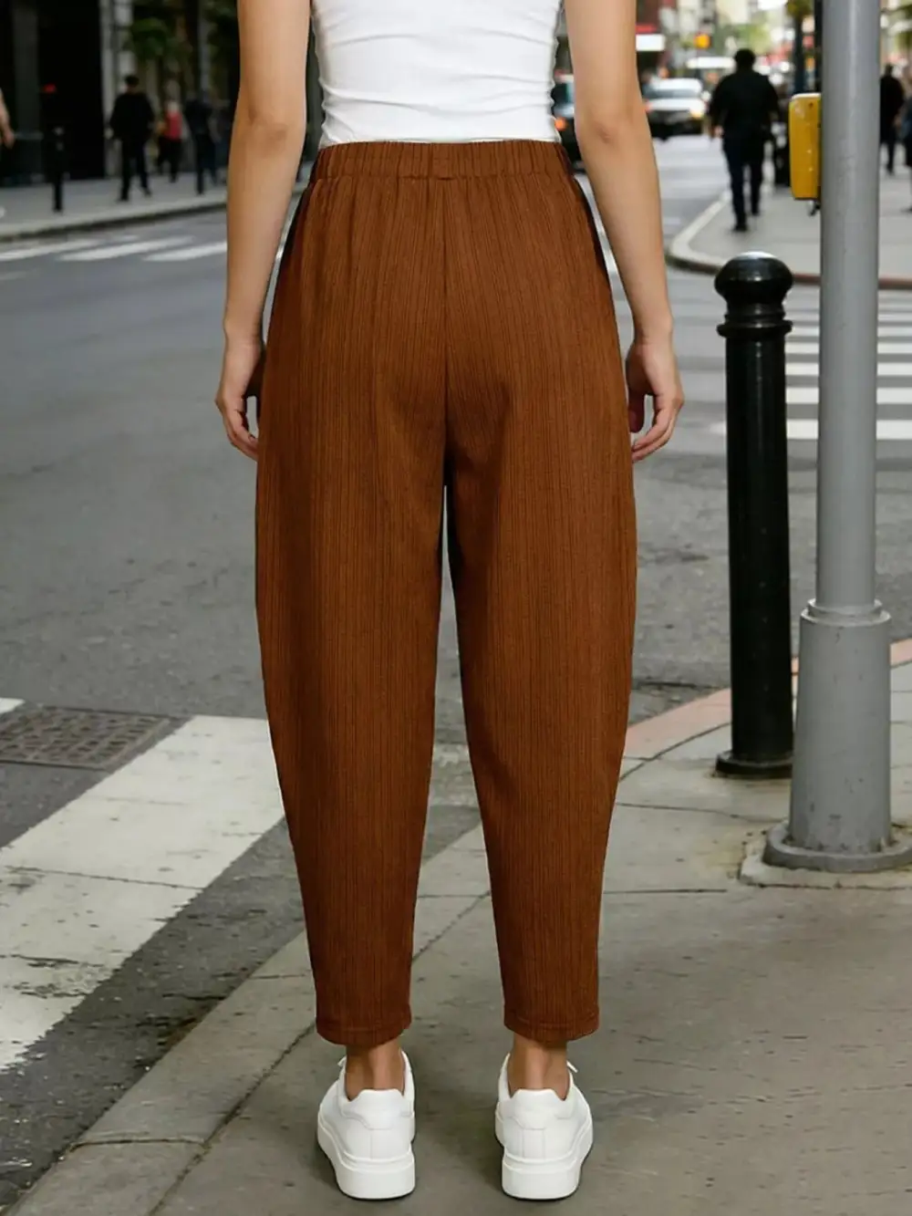 Casual Elastic Waist Harem Pants