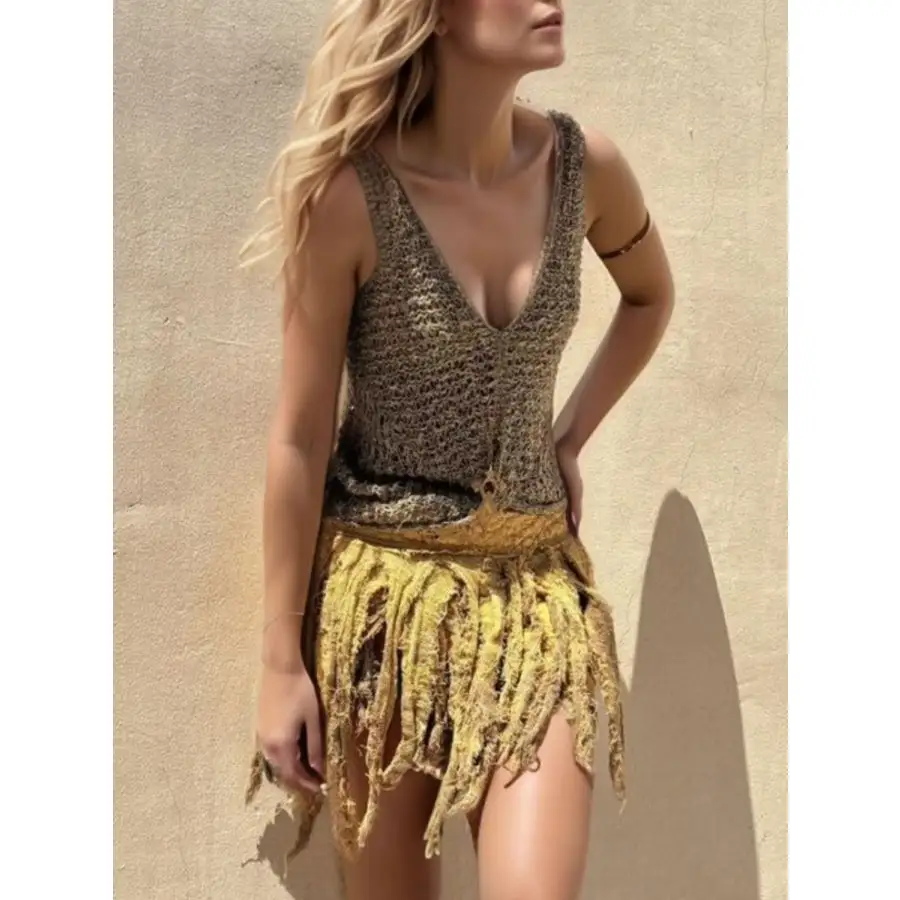Crochet V Neck Tank