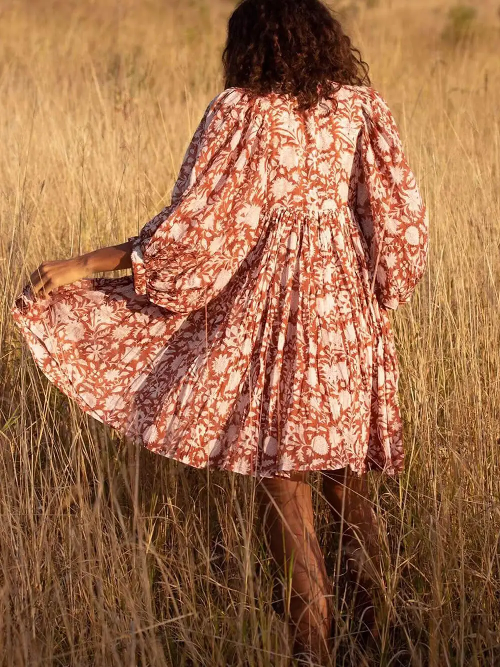 Vacation Retro Style Loose Printed Mini Dress