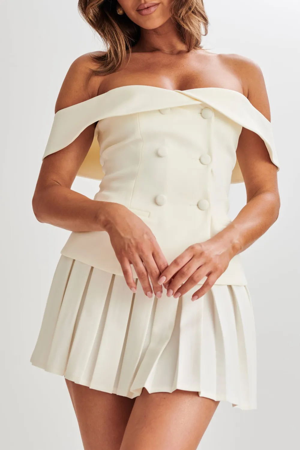 Strapless Suiting Top