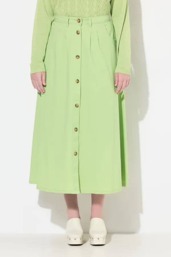 Button Style Placket Skirt