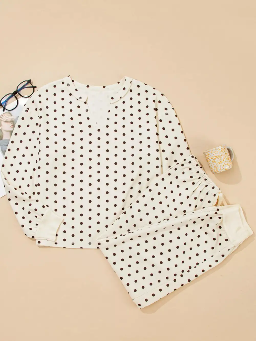 Drawstring Polka Jumpsuit