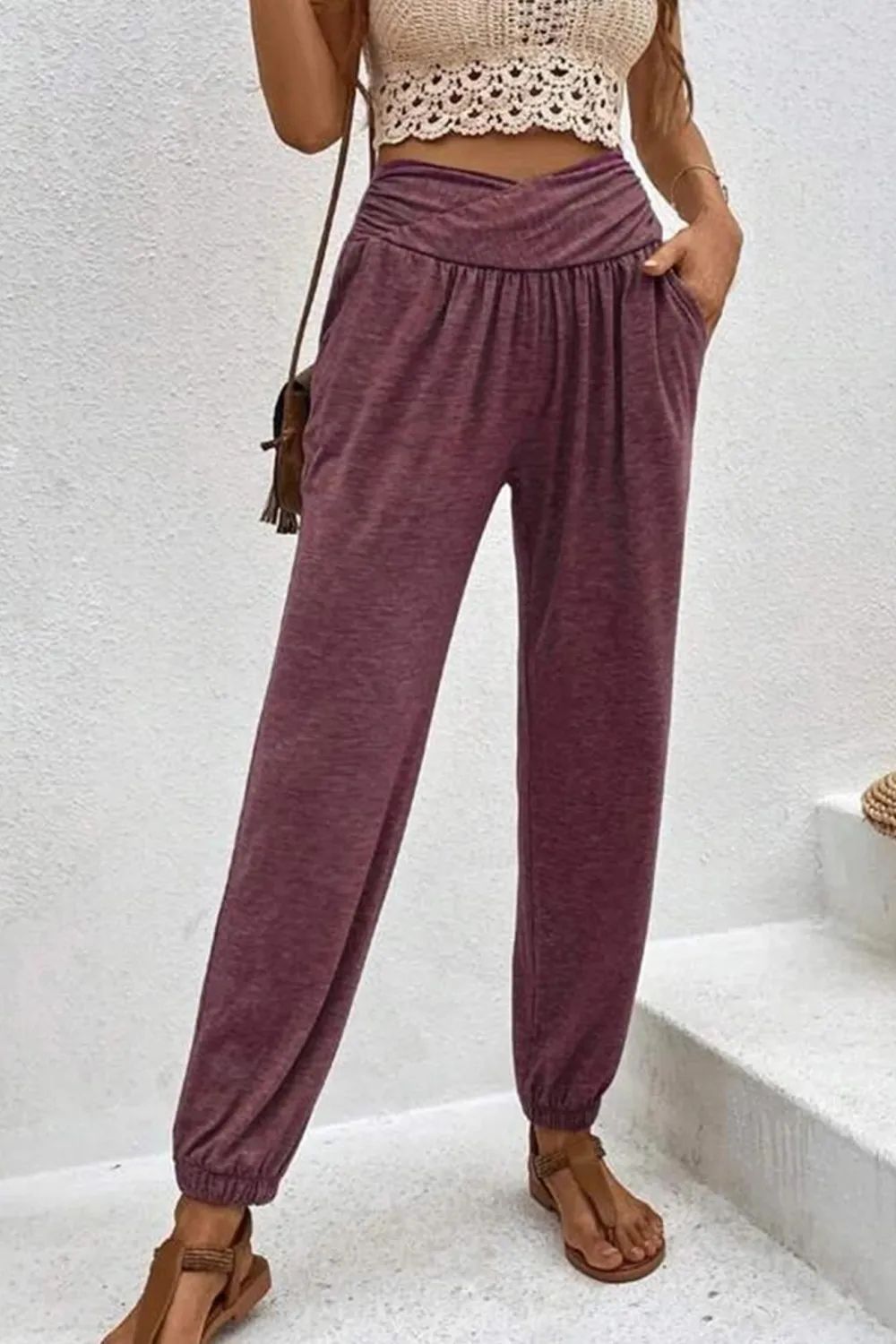 Gathered Waist Flow Pants