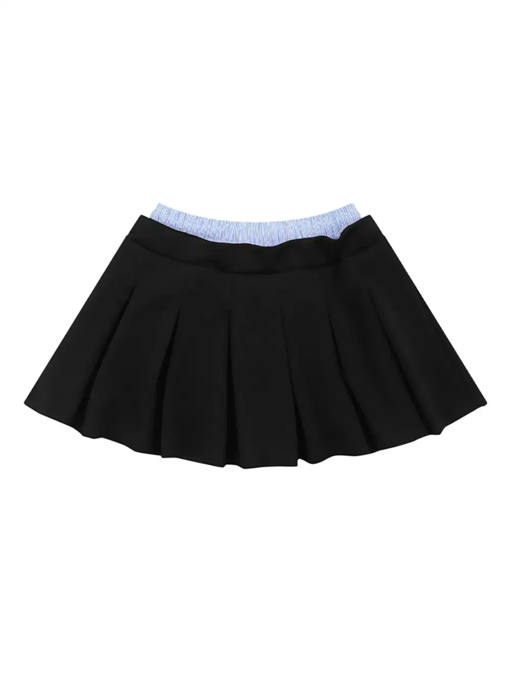 Pleated Drawstring Mini Skirt