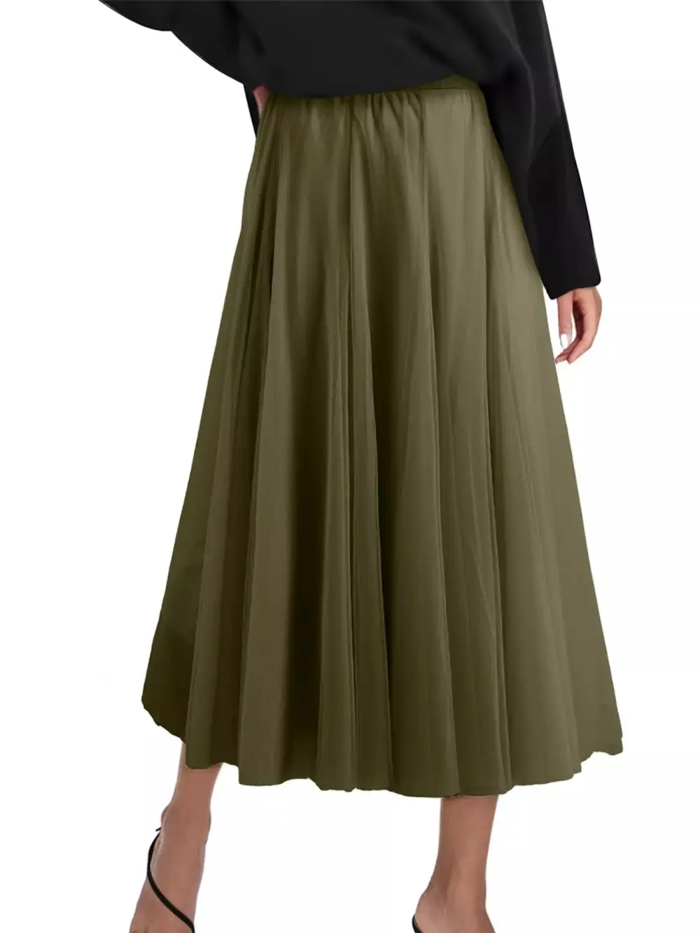 Tulle Line Midi Skirt
