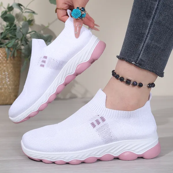 Flyknit Breathable Mesh Soft Sole Walking Shoes