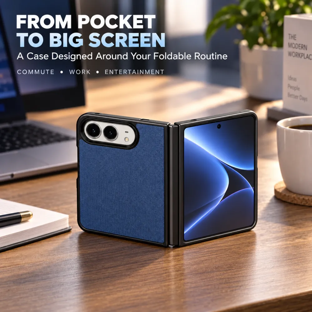 Tech Fabric Foldable iPhone Case, Matte Anti-Drop Protective Cover