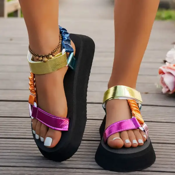 Boho Open Toe Platform Sandals