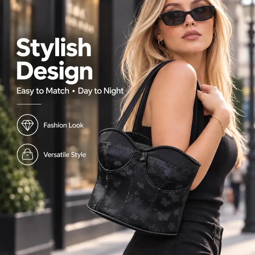 🖤👜 Corset-Style Handbag — Bold Lace-Up Design with a Chic Gothic Edge