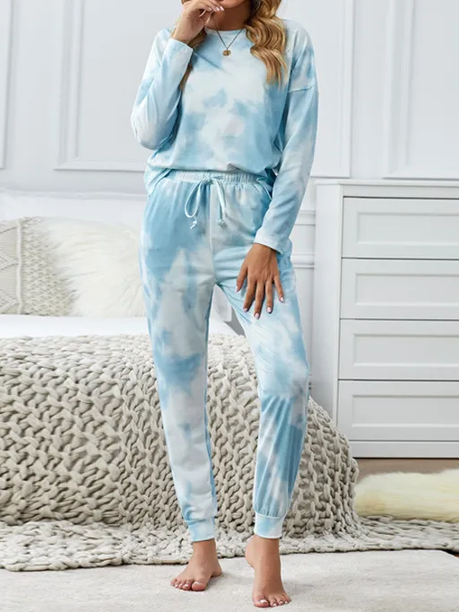 Casual Tie-Dye Pattern Lounge Set